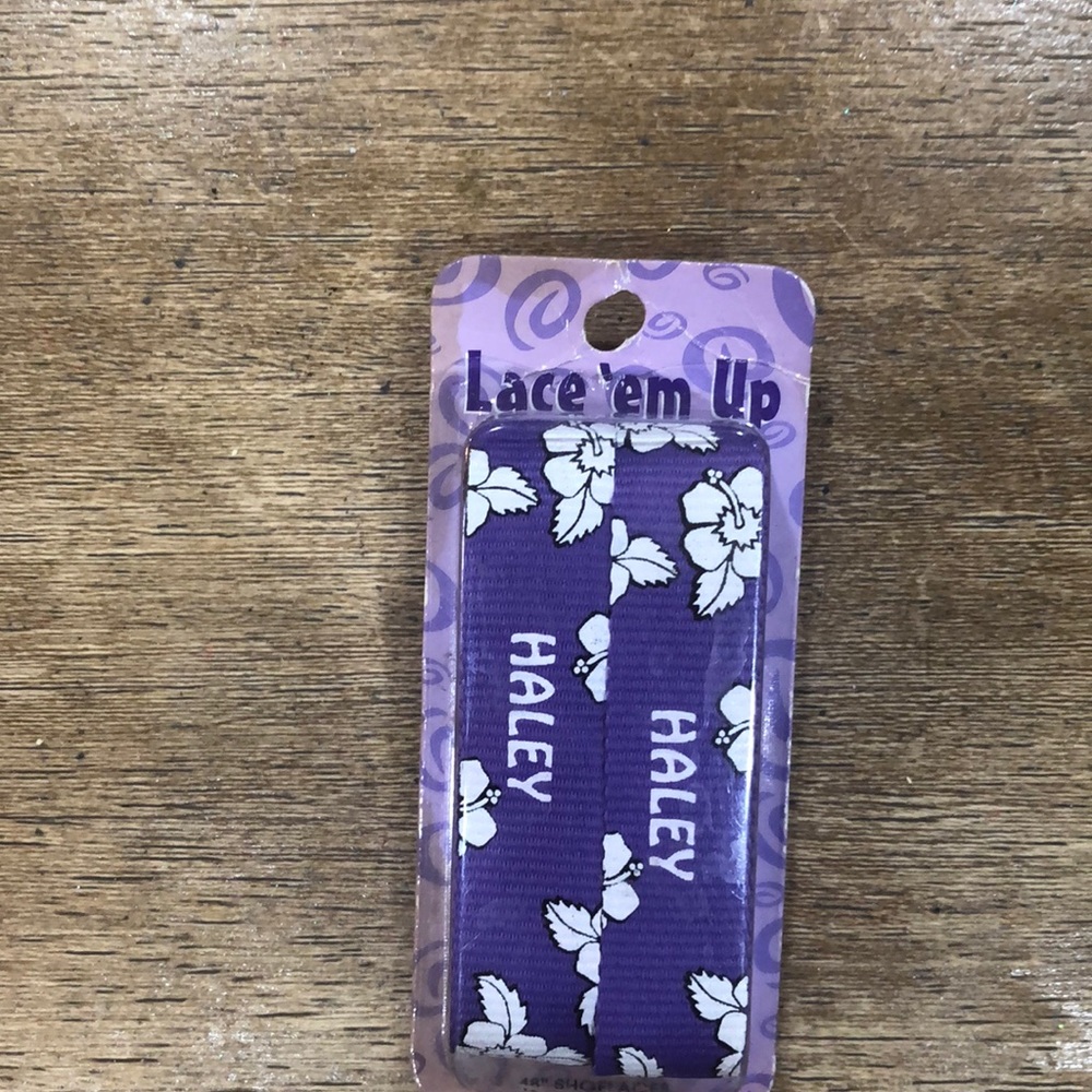 Personalized Purple Shoe Laces (Haley)